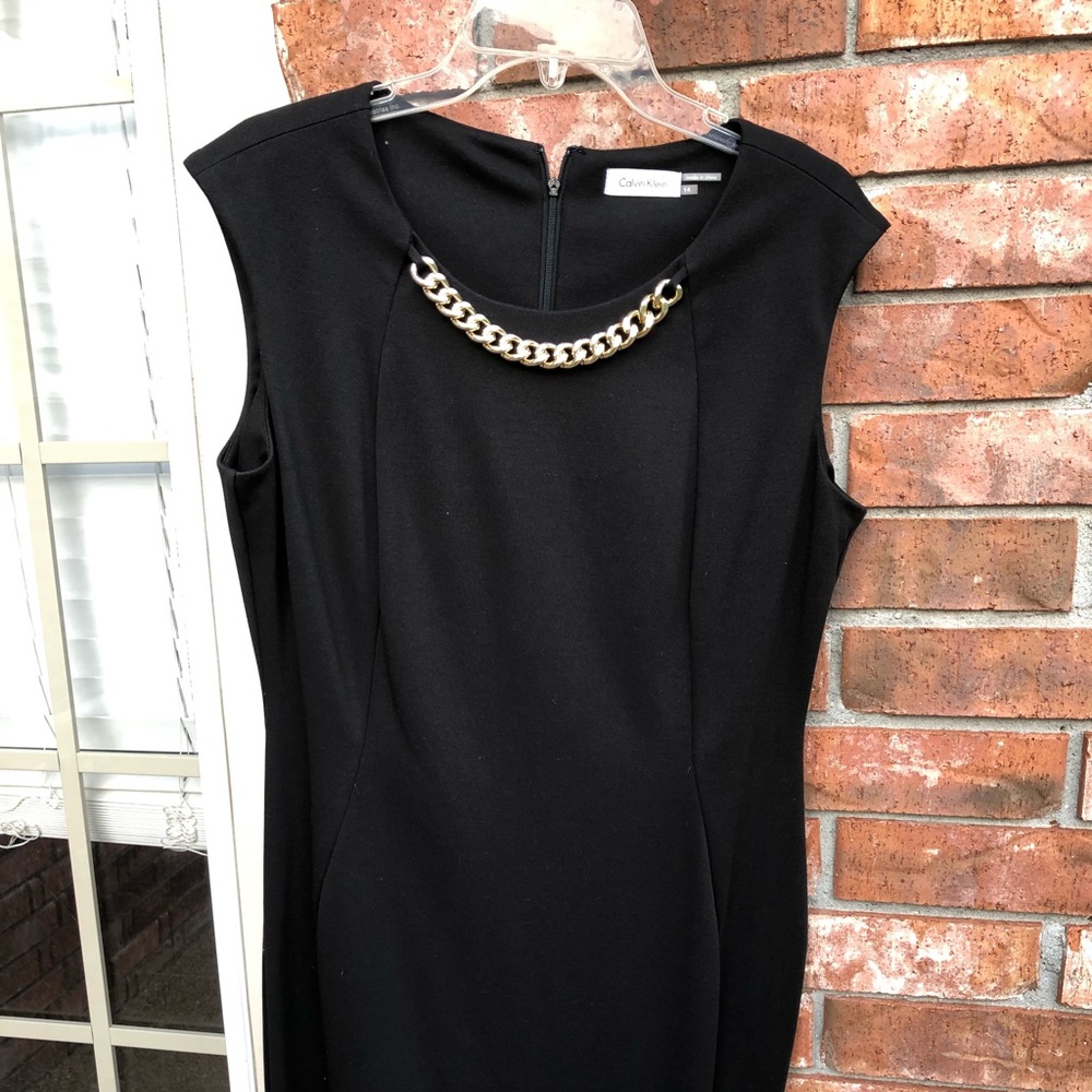 Calvin Klein black dress Leslie Faye jacket